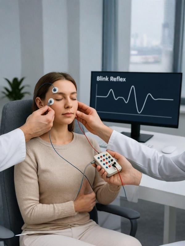 Registrazione del riflesso di ammiccamento durante il test Blink Reflex